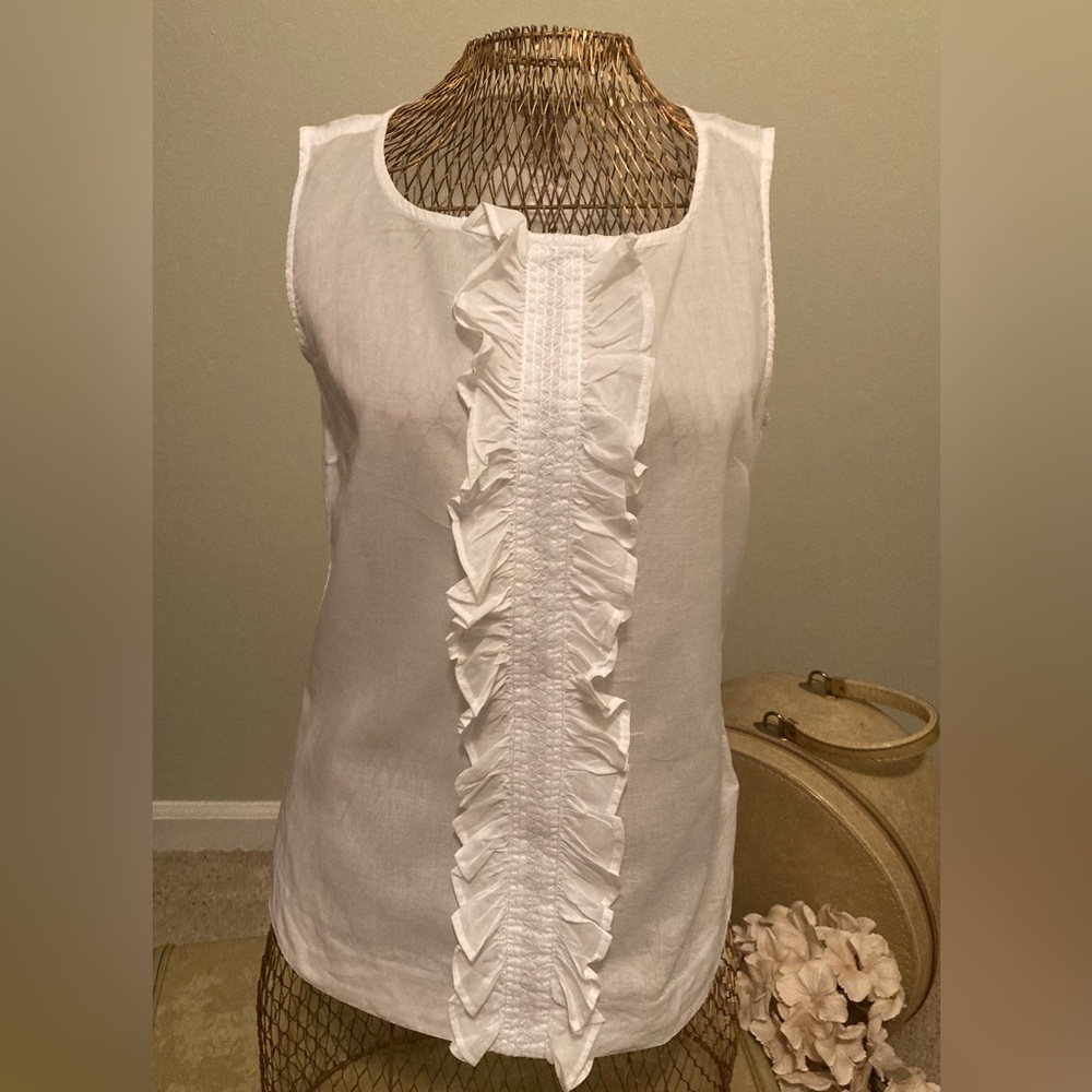 Banana Republic Sleeveless Ruffle Blouse